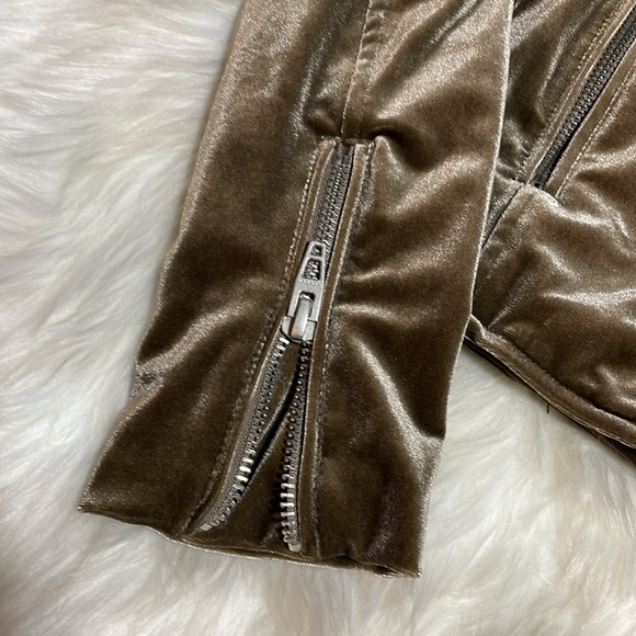 BLANKNYC-Mocha Cropped Velour Jacket Accent Zippers & Versatile Snaps-XS-#0060 - Picture 6 of 11